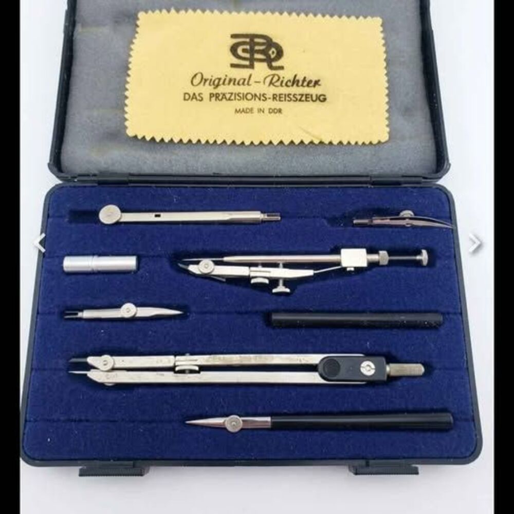 Vintage Original Richter Drafting Instrument Set Made in DDR Germany